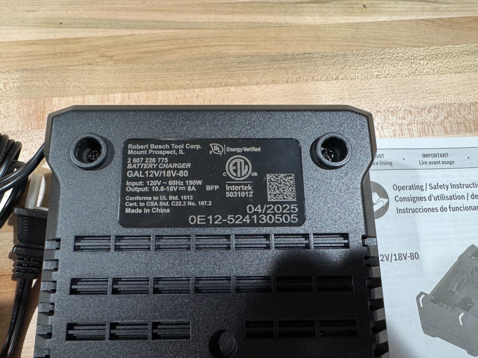 BOSCH GAL12V/18V-80 Multi-Voltage Fast Battery Charger (Newest Bosch Charger!)