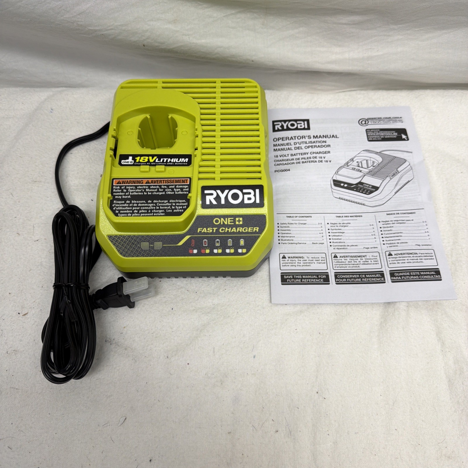 Ryobi ONE+ 18V Fast Charger Tool Only Model PCG004