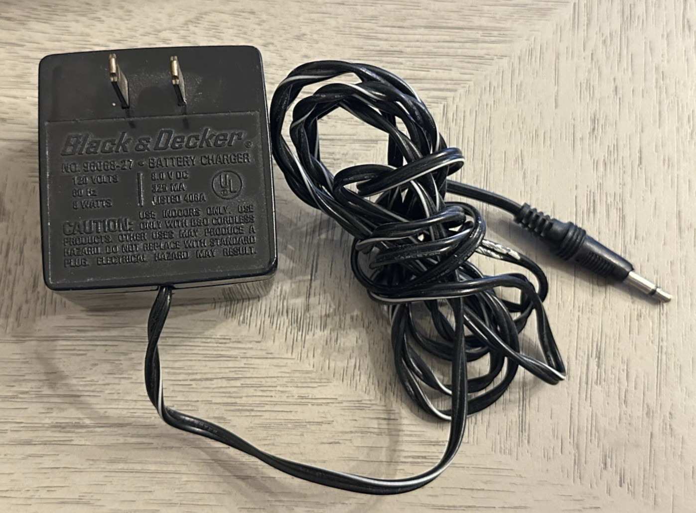 Black And Decker Power Cord Battery Charger Model 96068-27 8V