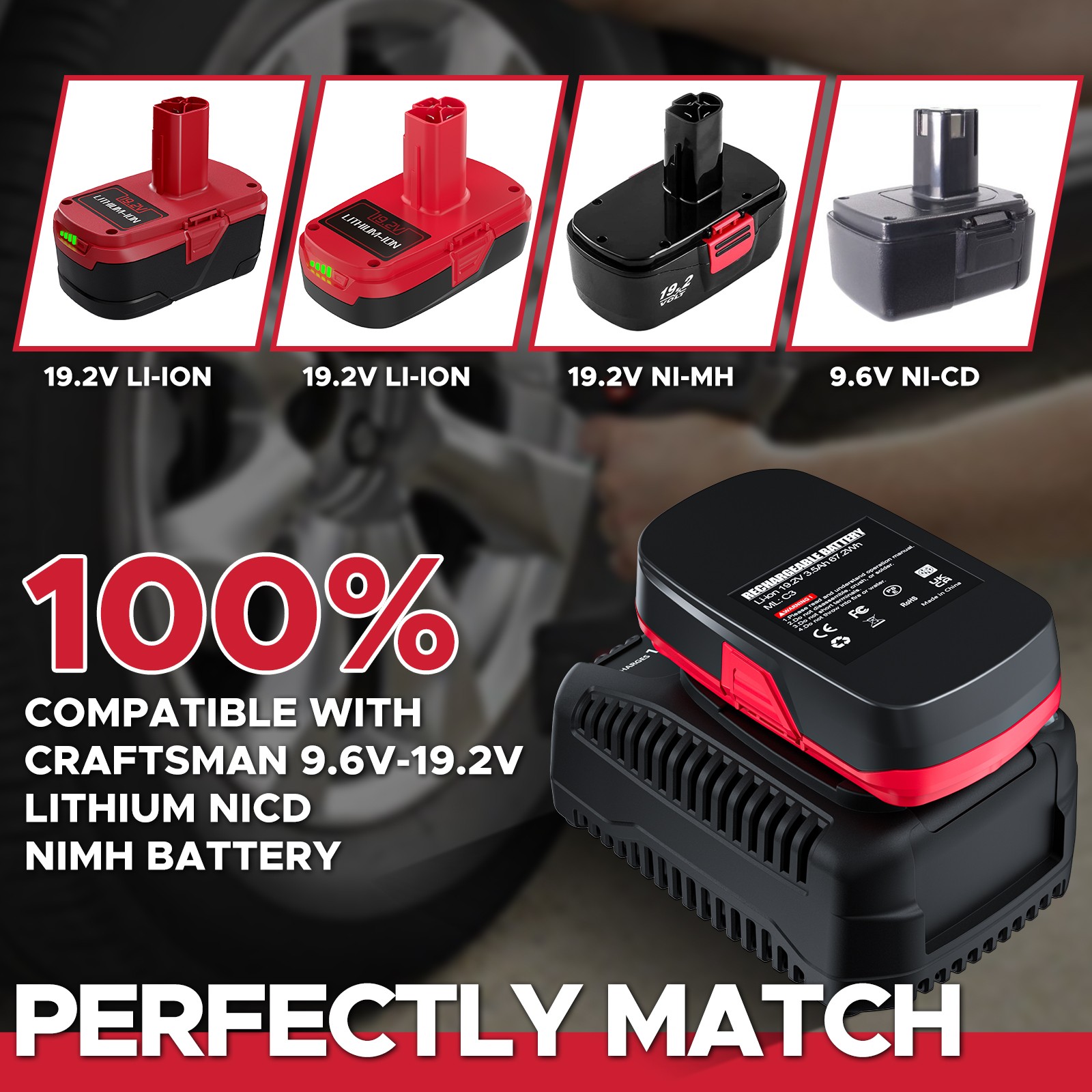 19.2Volt For Craftsman C3 Lithium ion XCP 8.0Ah Battery / Charger 11375 3.5Ah