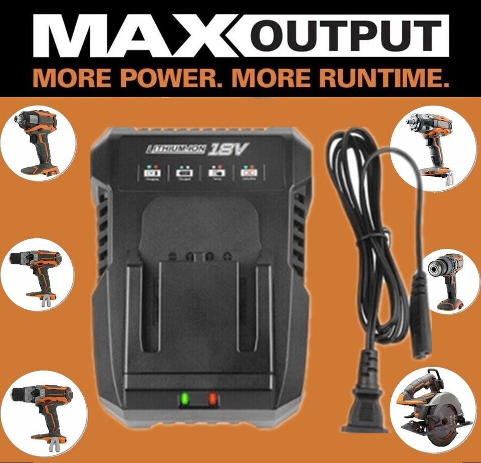 Battery Charger For Ridgid R840085 Lithium ION Battery Rigid 18V R840087 R840083