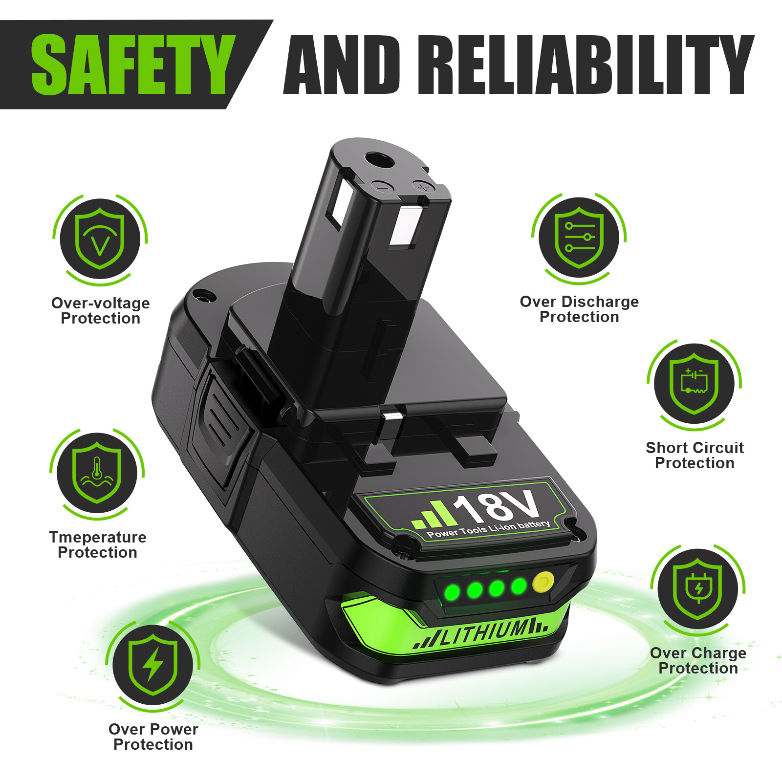 2X Battery For RYOBI P108 18V One Plus 6.0AH High Capacity Lithium-ion Charger