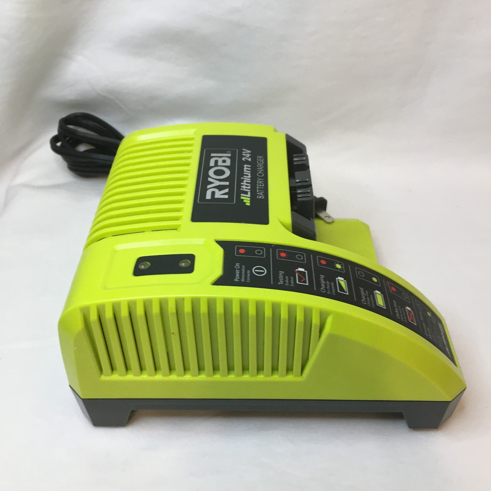 RYOBI 24V Battery Charger Lithium Batteries NOT included Powers On Very Clean