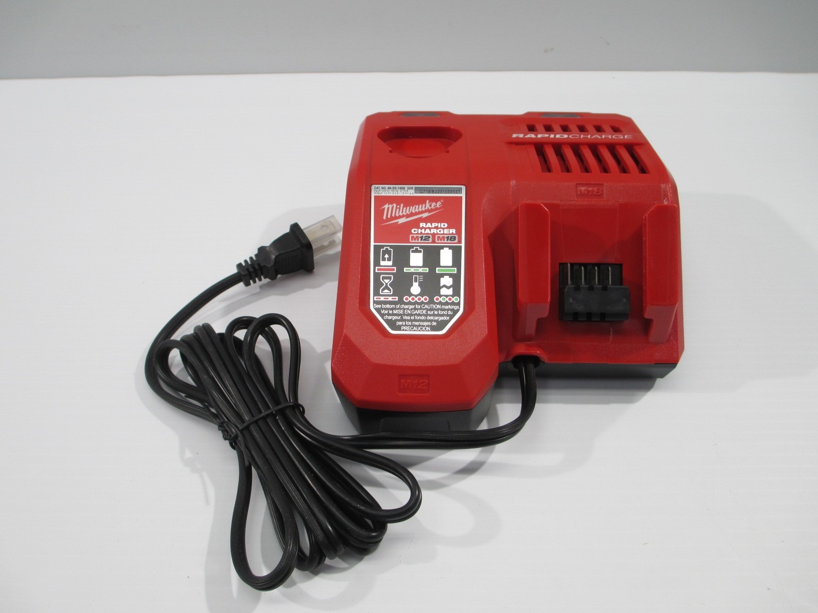 MILWAUKEE 12V 18V MULTI-VOLT LITHIUM ION RAPID BATTERY CHARGER OEM 48-59-1808