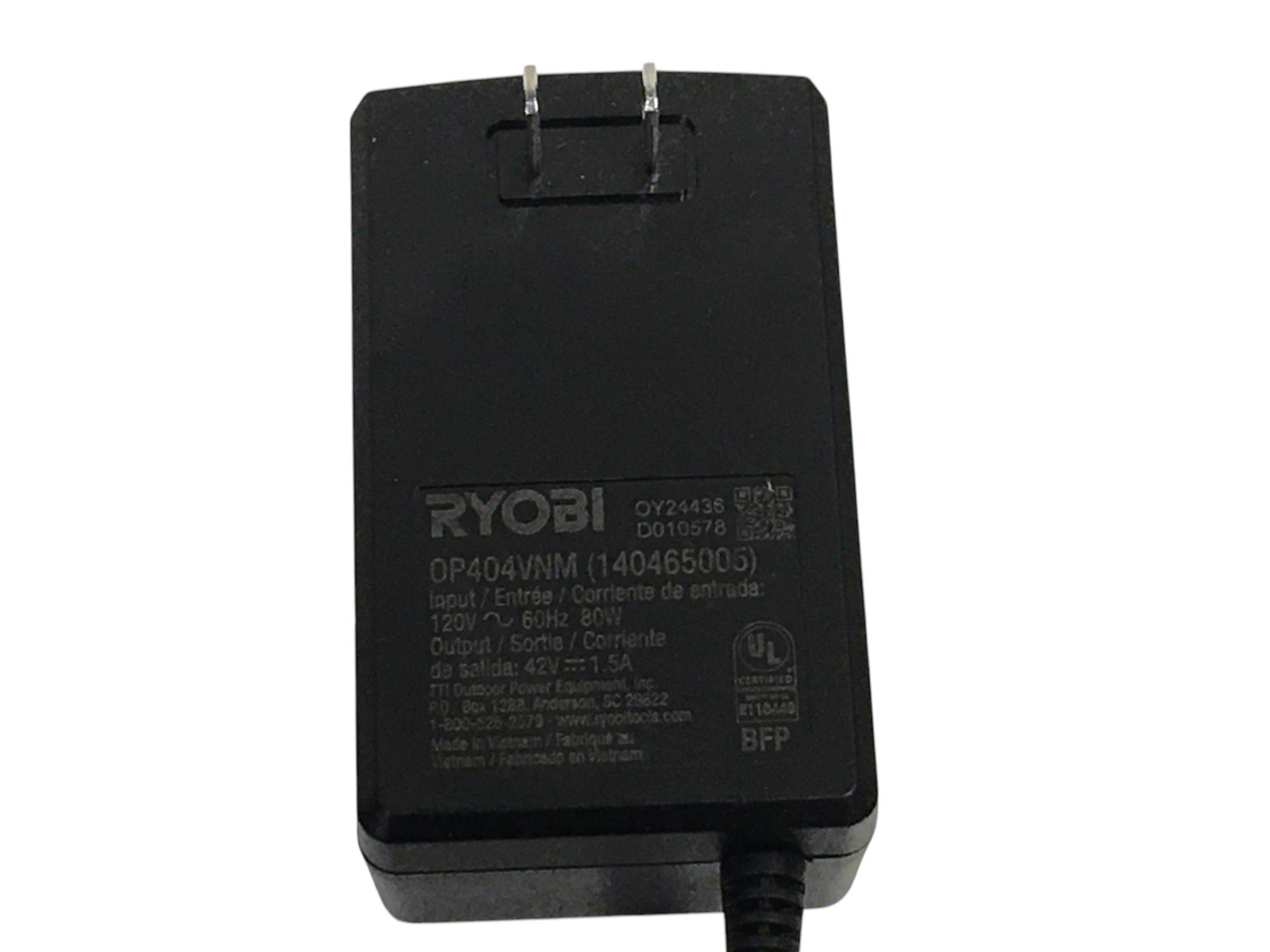 RYOBI 40V Lithium Battery Charger OP404VNM