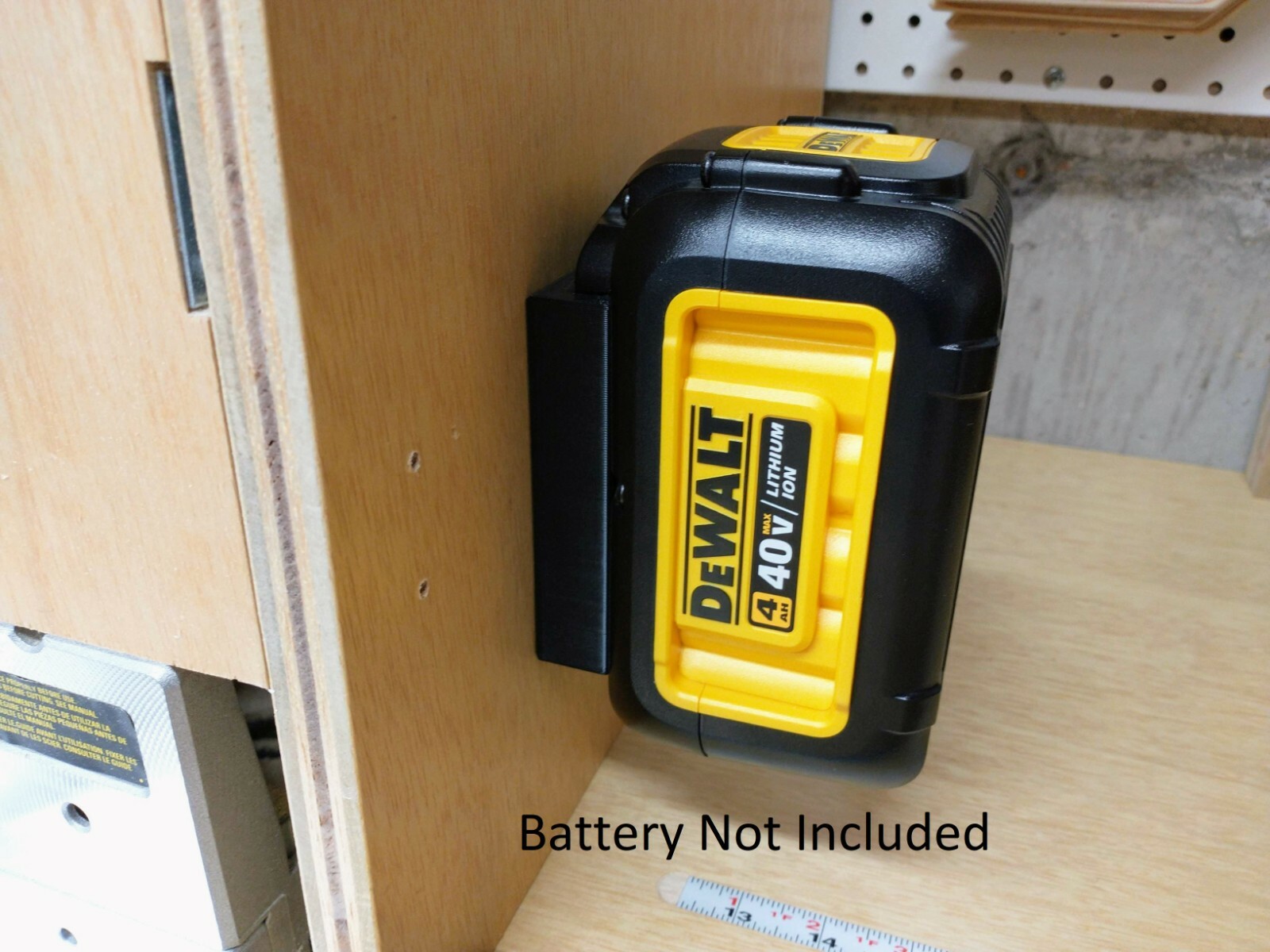 Wall Mount for DeWalt 40V Battery (1, 2, 3, or 4 pack), Made in USA