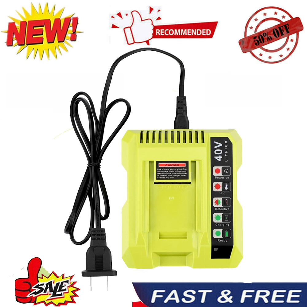 Rapid Charger For Ryobi 40V OP408VNM Lithium Battery OP406VNM OP40602 OP401 LED