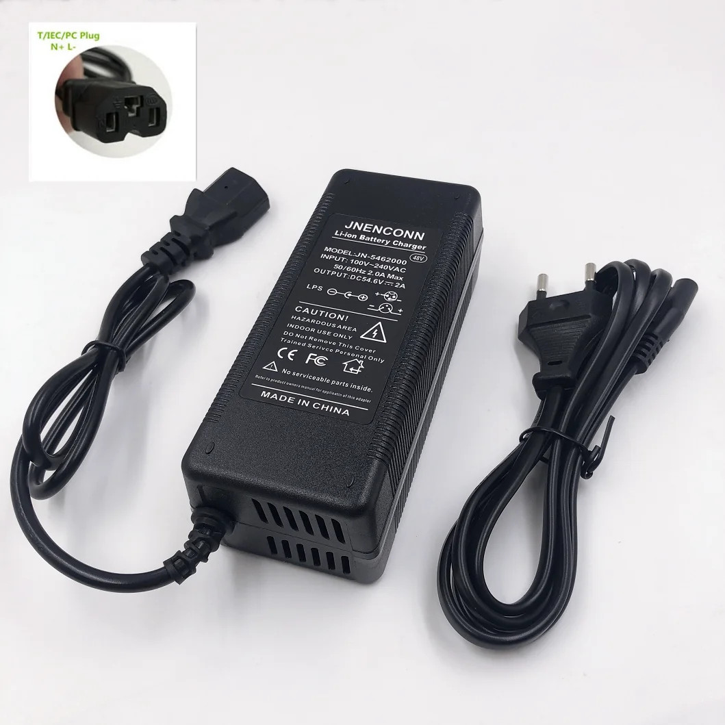 54.6V 2A Lithium Battery Charger for 48V 13S Li-ion Battery Packs