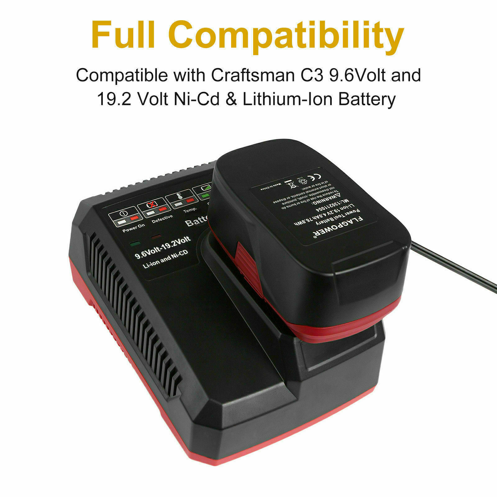 2Pack 8.0Ah for Craftsman 19.2V Lithium XCP Battery C3 DieHard 11375 OR Charger