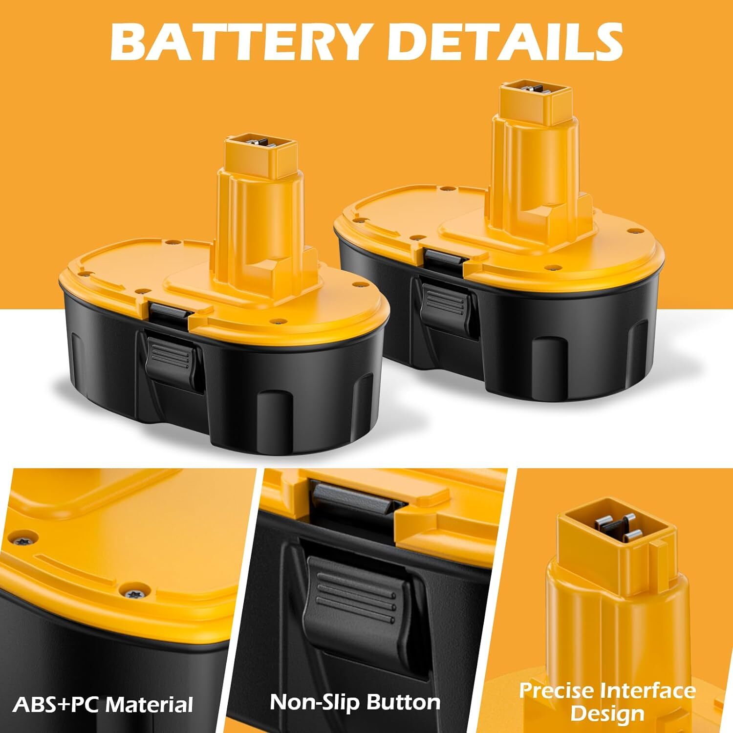 1-2PACK 18V Battery For Dewalt 18VOLT DC9096 DC9099 NI-MH DC9098/DC9310 Charger