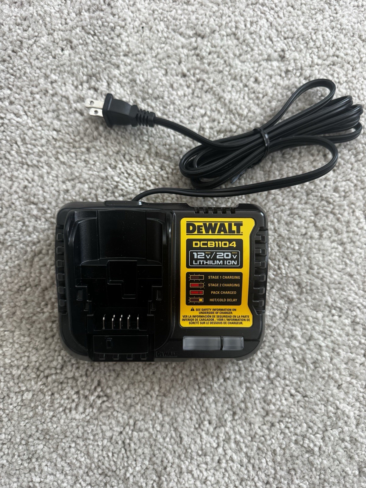 Dewalt DCB1104, 12V/20V Lithium Ion Battery Charger, Open Box Genuine OEM