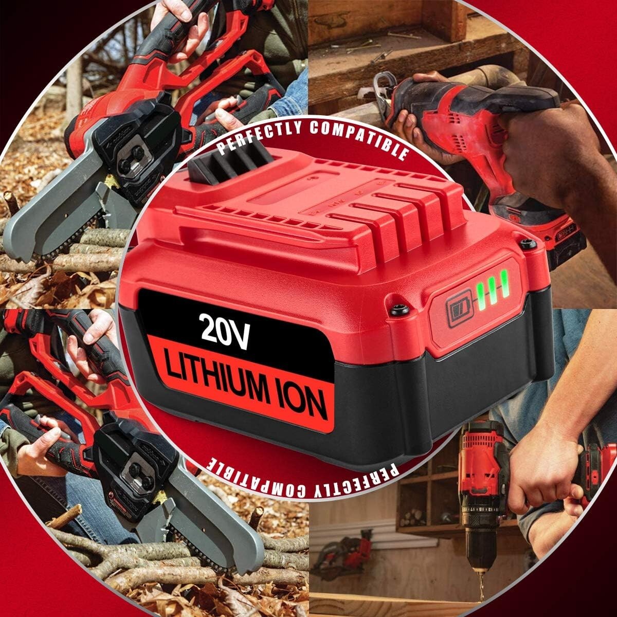 2x 20V For Craftsman V20 20Volt MAX 3.0Ah Li-ion Battery CMCB204 CMCB202 CMCB201
