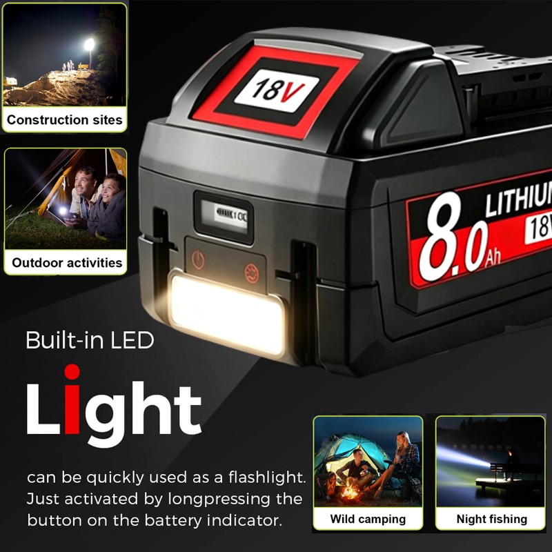 For Milwaukee for M18 18V 12.0Ah Extended Lithium 48-11-1880 Battery & Charger