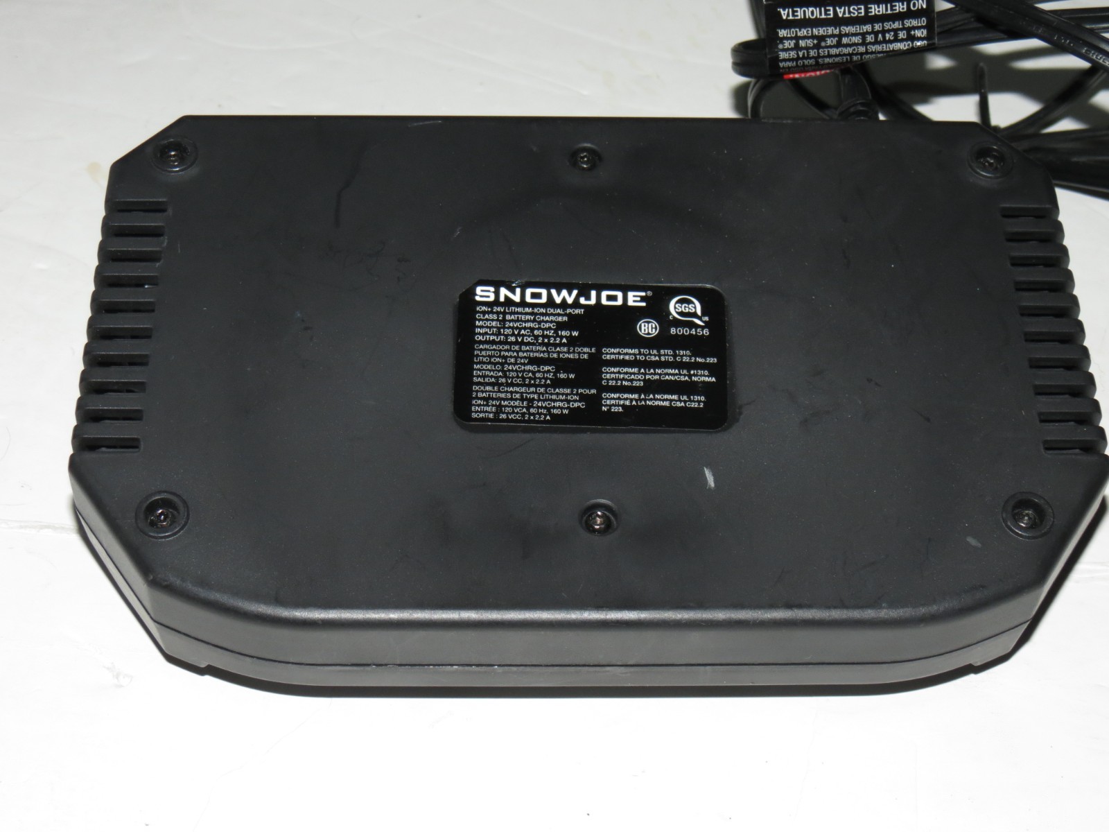 Snowjoe ion+ 24V Lithium-ion Class 2 Battery Dual Port Charger 24VCHRG-DPC-2