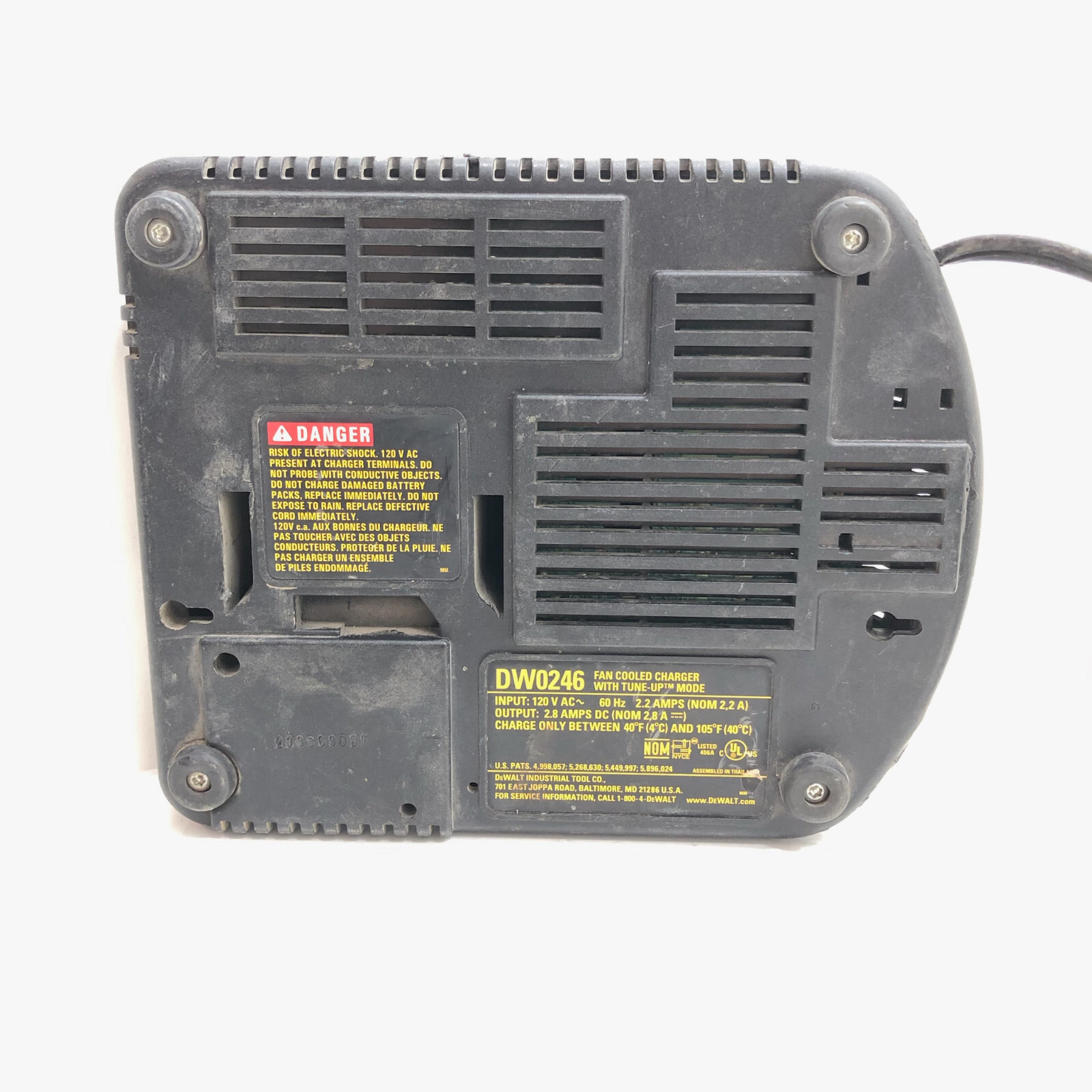 DeWalt DW0246 24V Fan Cooled Battery Charger for DW0240 DW0242 Stryker+