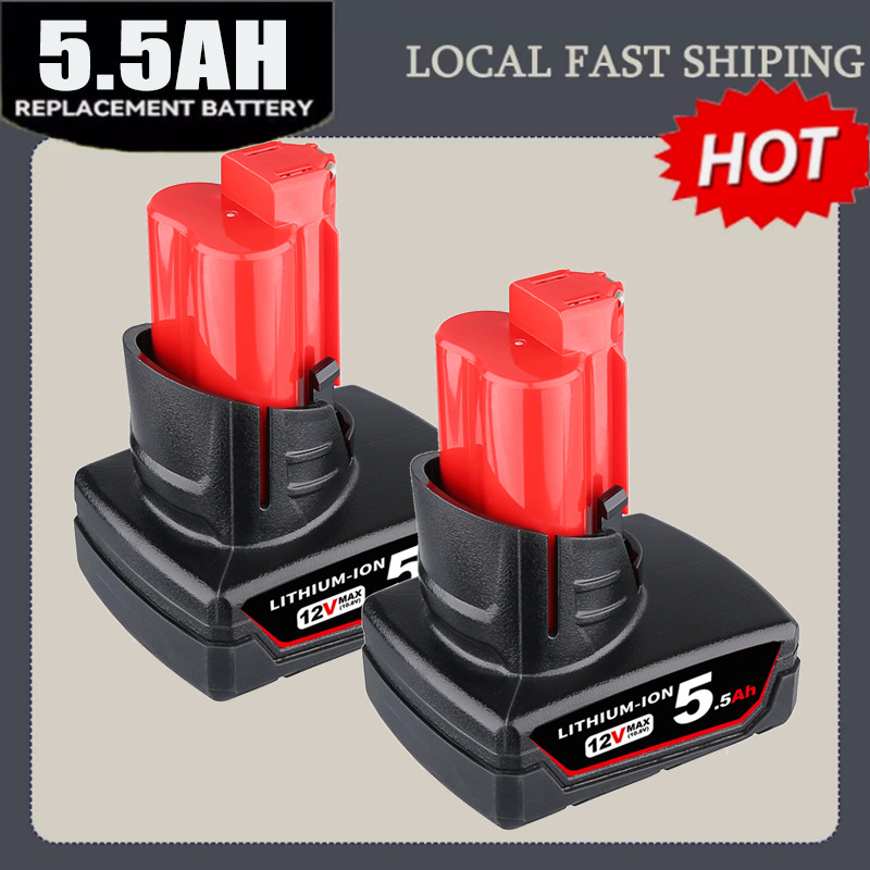 2 PCS For Milwaukee 48-11-2460 M12 Li-Ion XC 5.5Ah Extended Capacity Battery NEW