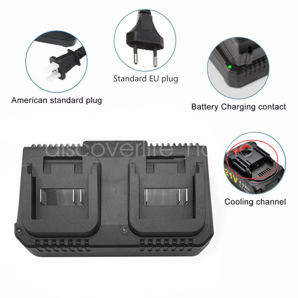2 Slot For Makita Lithium-Ion Battery Charger 18V 21V Power Tool Rapid Charger