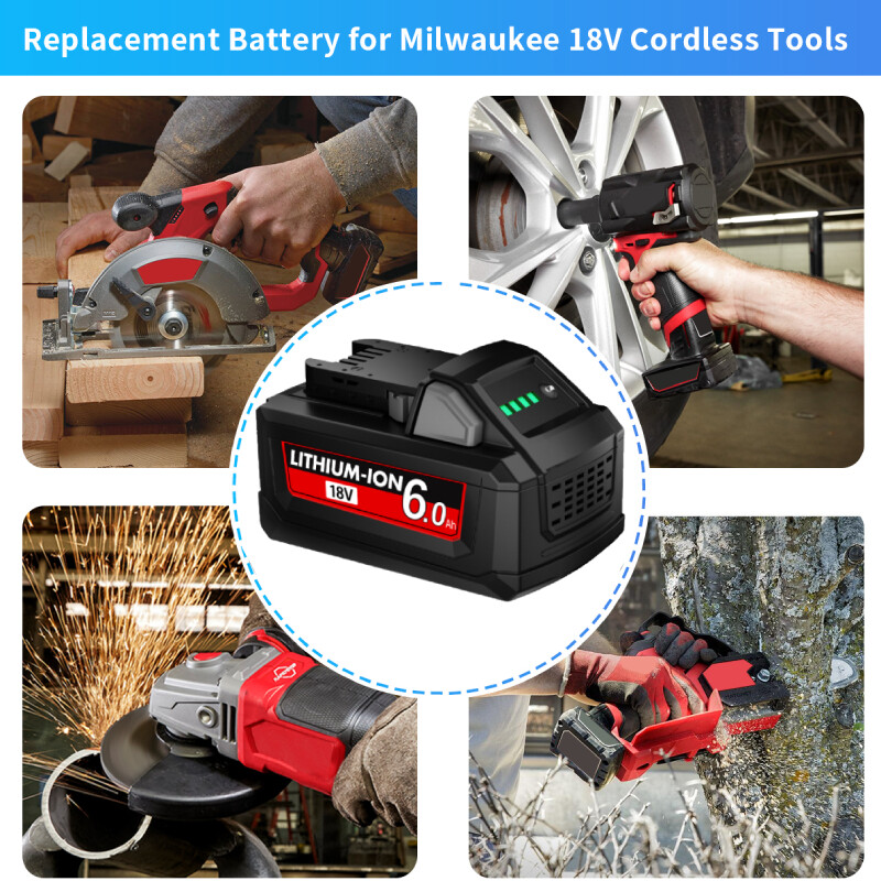 For Milwaukee for M18 Lithium 6.0AH Extended Capacity Battery 48-11-1860 1-4x US
