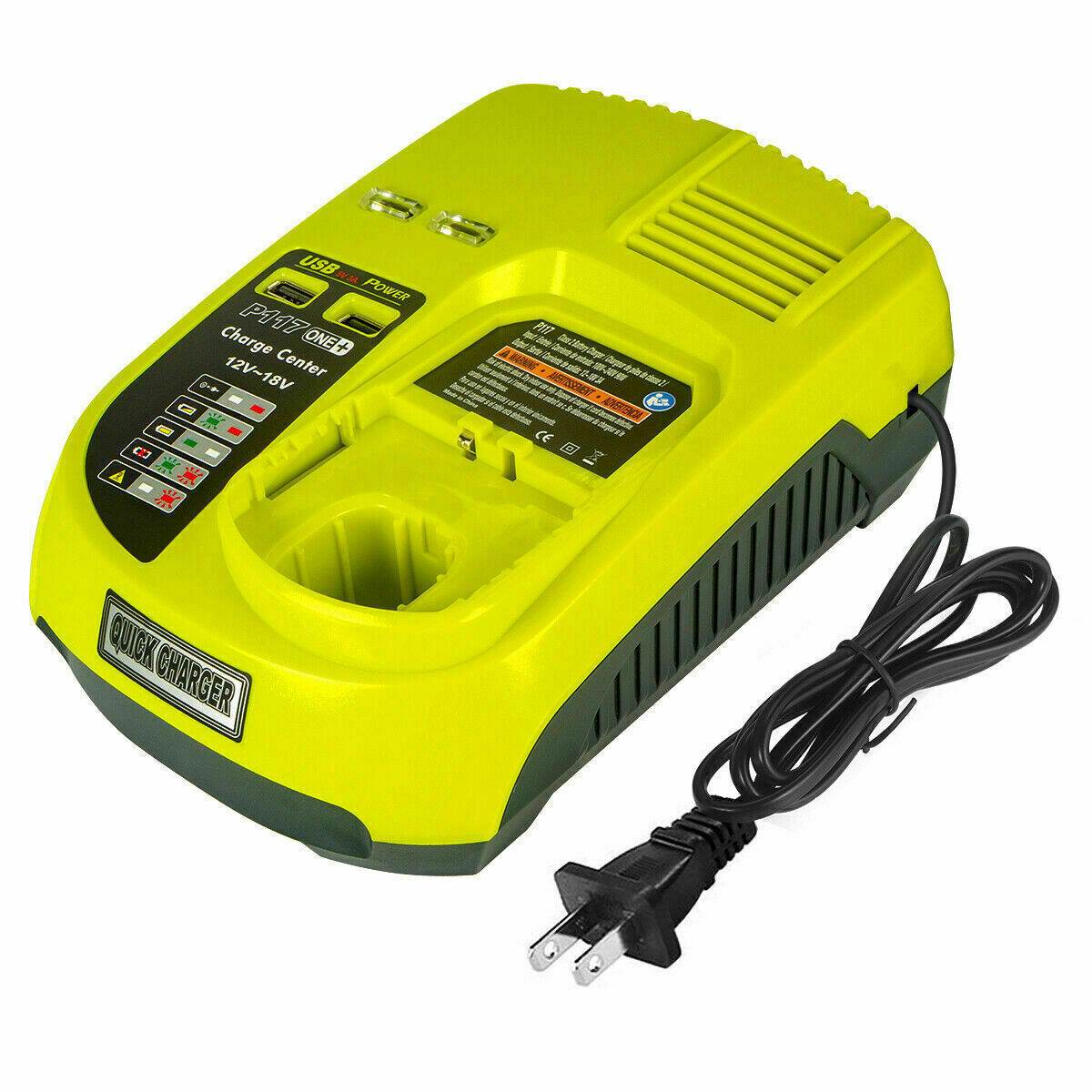 P117 Battery Charger For RYOBI One Plus High Capacity 18Volt Lithium-Ion P108