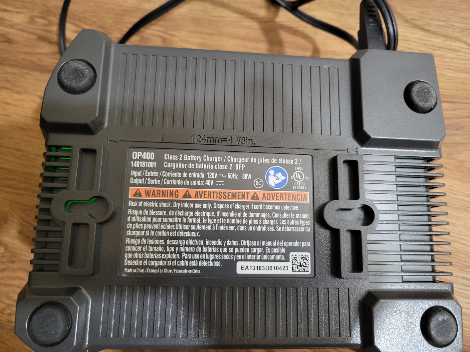 original OEM Ryobi OP400 40V Battery Charger with one OEM OP4026 Battery tested