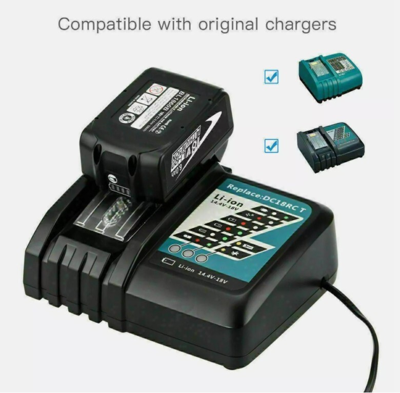 For Makita DC18RC 18V LXT Lithium‑Ion Rapid Optimum Battery Charger BL1830 1860