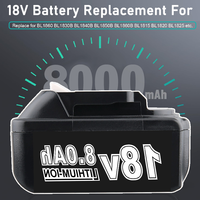 1 Pack 8.0AH For MAKITA 18V LXT LITHIUM ION BL1860 BL1830 BL1850 BL1860B BATTERY