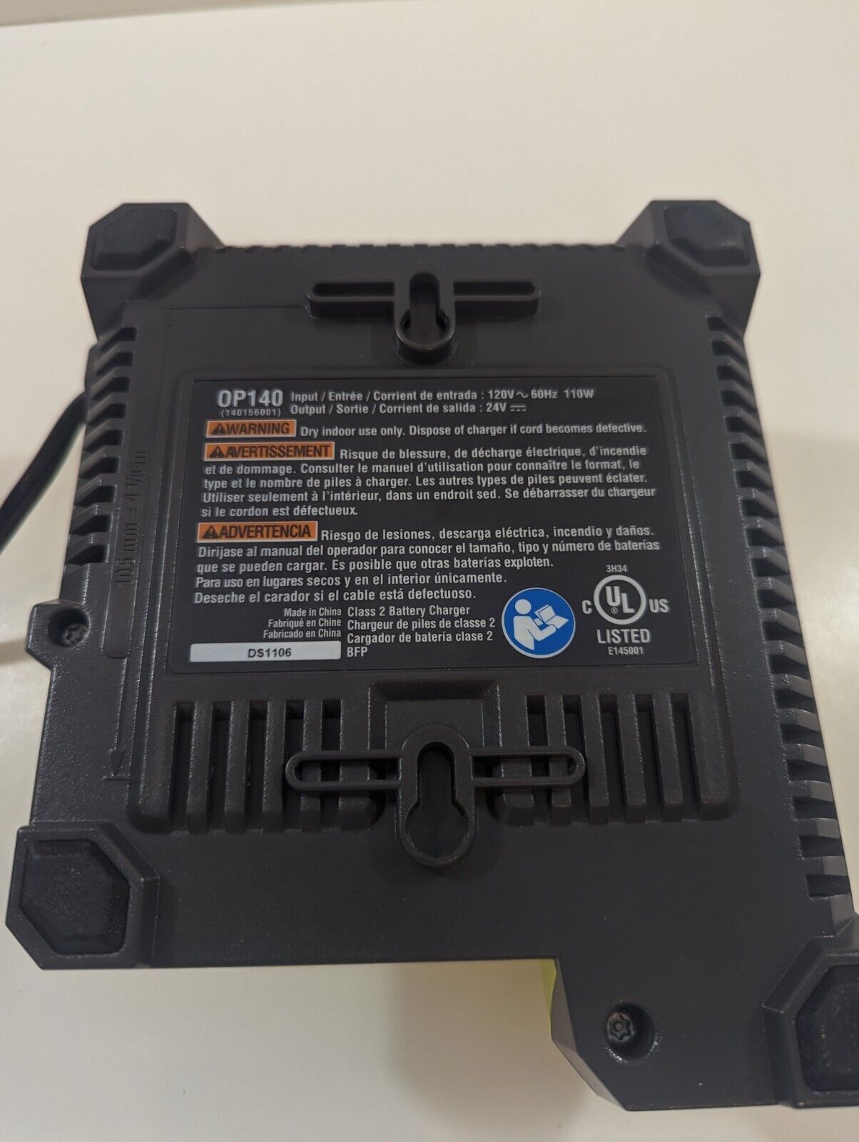 RYOBI Lithium 24V Battery Charger Model OP140 CHARGER ONLY