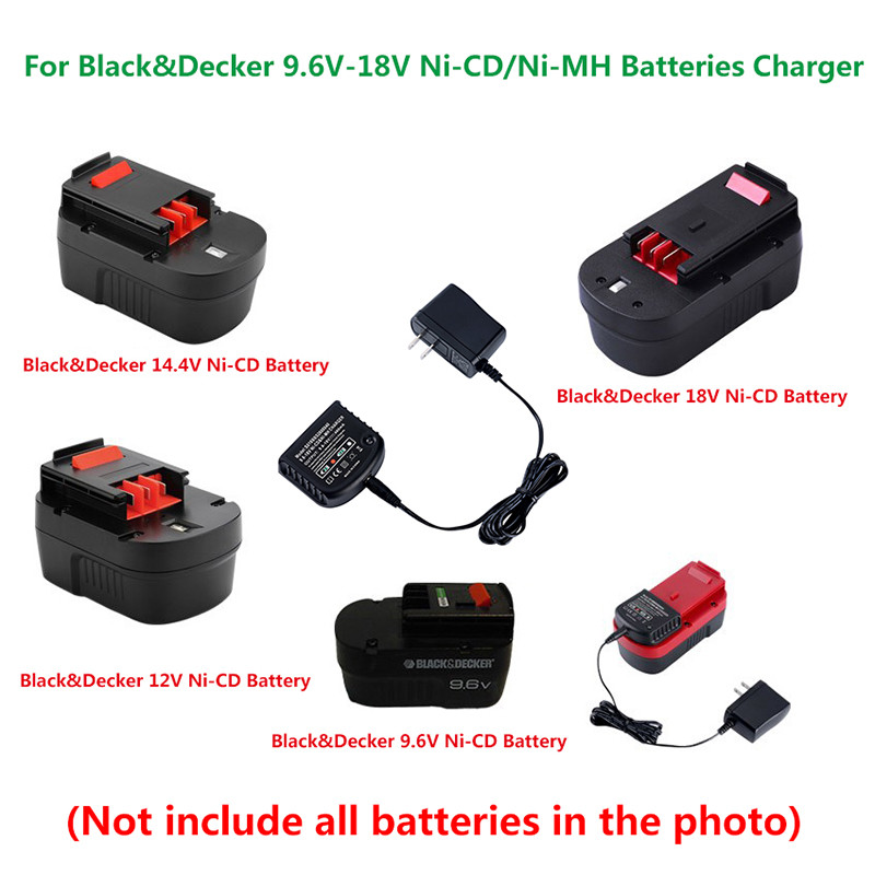 for Black&Decker A18 HPB18 A14 HPB14 HPB12 9.6V-18V Ni-Cd/Ni-MH Battery Charger