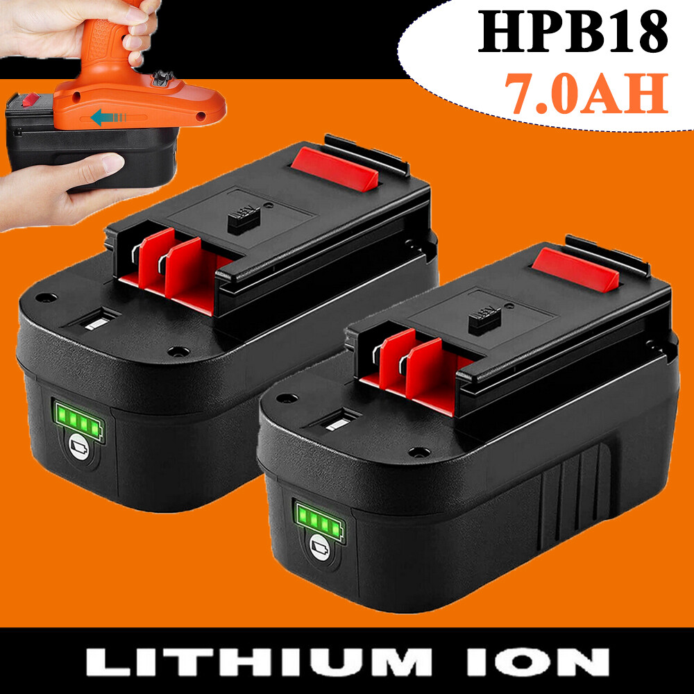 2-Pack 18 Volt For Black and Decker HPB18 7.0Ah Battery HPB18-OPE 244760-00A 18V