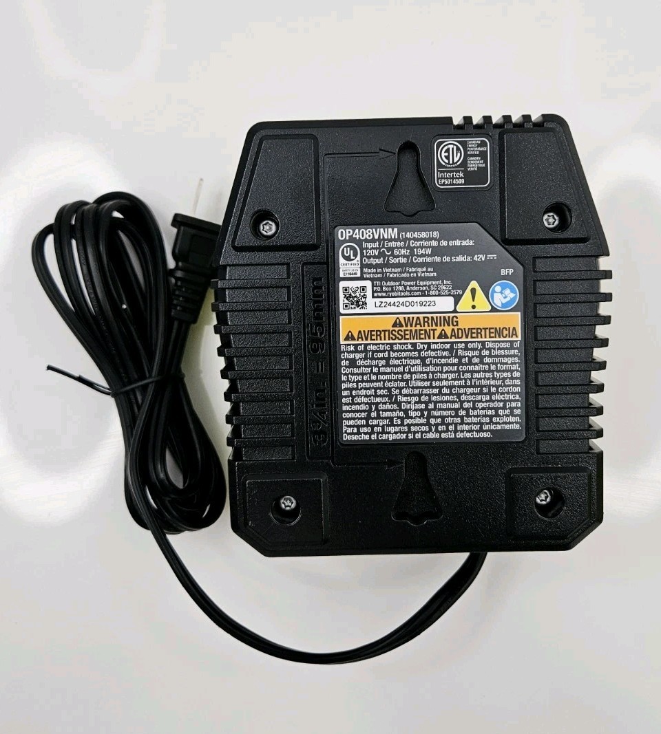 Ryobi OP408VNM 40V Lithium-Ion Fast Rapid Quick Charger NEW