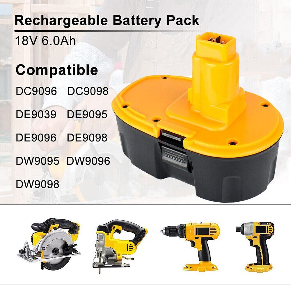 2Pack 18 Volt 18V for Dewalt 18V XRP Battery DC9098 DC9099 DC9096 NiMH DC9096S