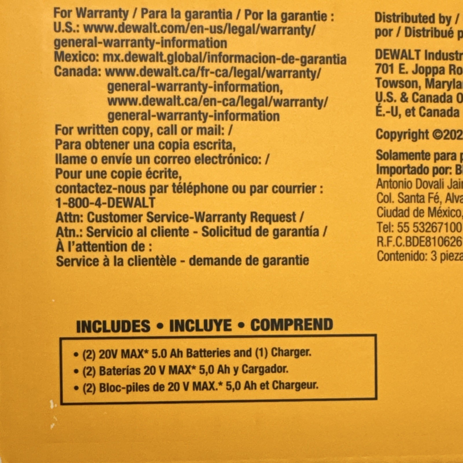 DEWALT 20V MAX 2 5ah Battery & Charger Kit, Yellow, DCB205-2C (MPN DCB205-2C)