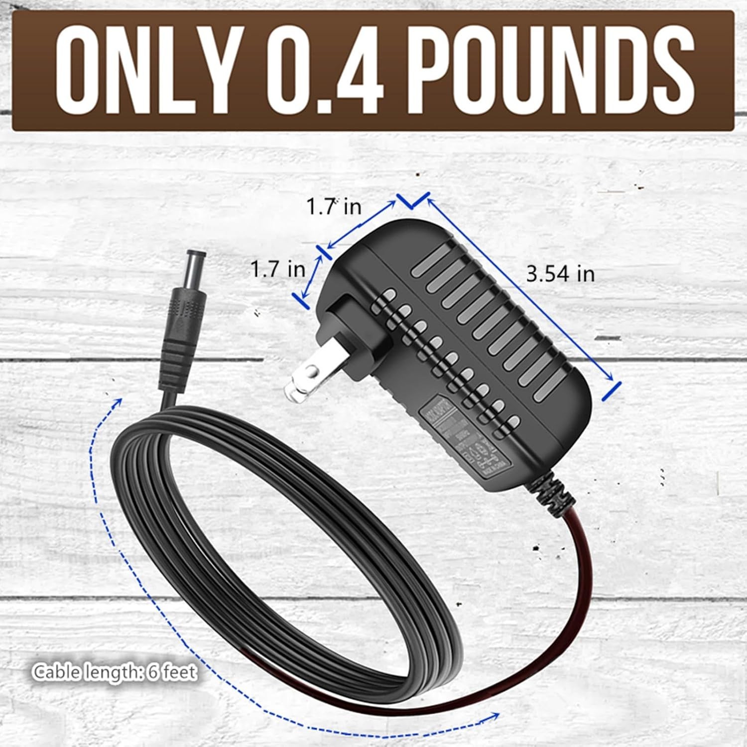 Power Adapter for Milwaukee M18 Fan 18V 6.5 ft Cord Replacement