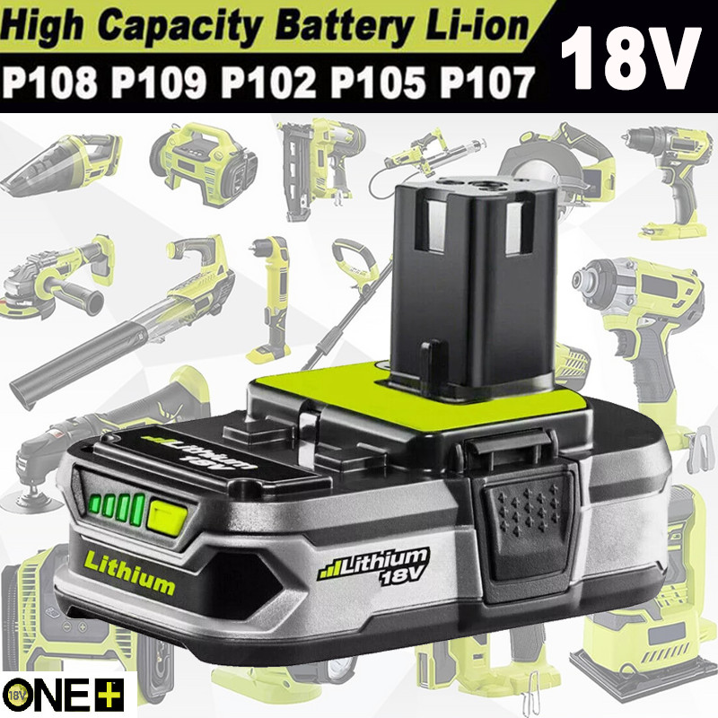 For RYOBI P108 18V One Plus High Capacity Battery Lithium-Ion Battery p105 p102