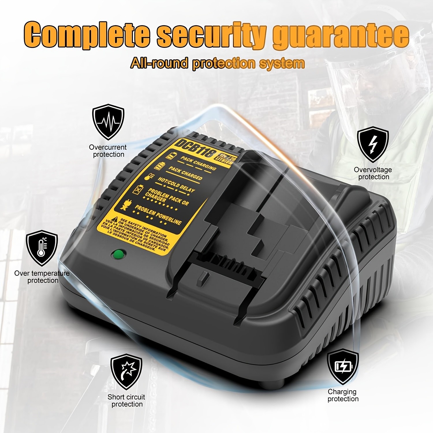 12V 20V Max 3A Fast Battery Charger for DeWalt DCB115 DCB105 DCB107 Lithium Ion
