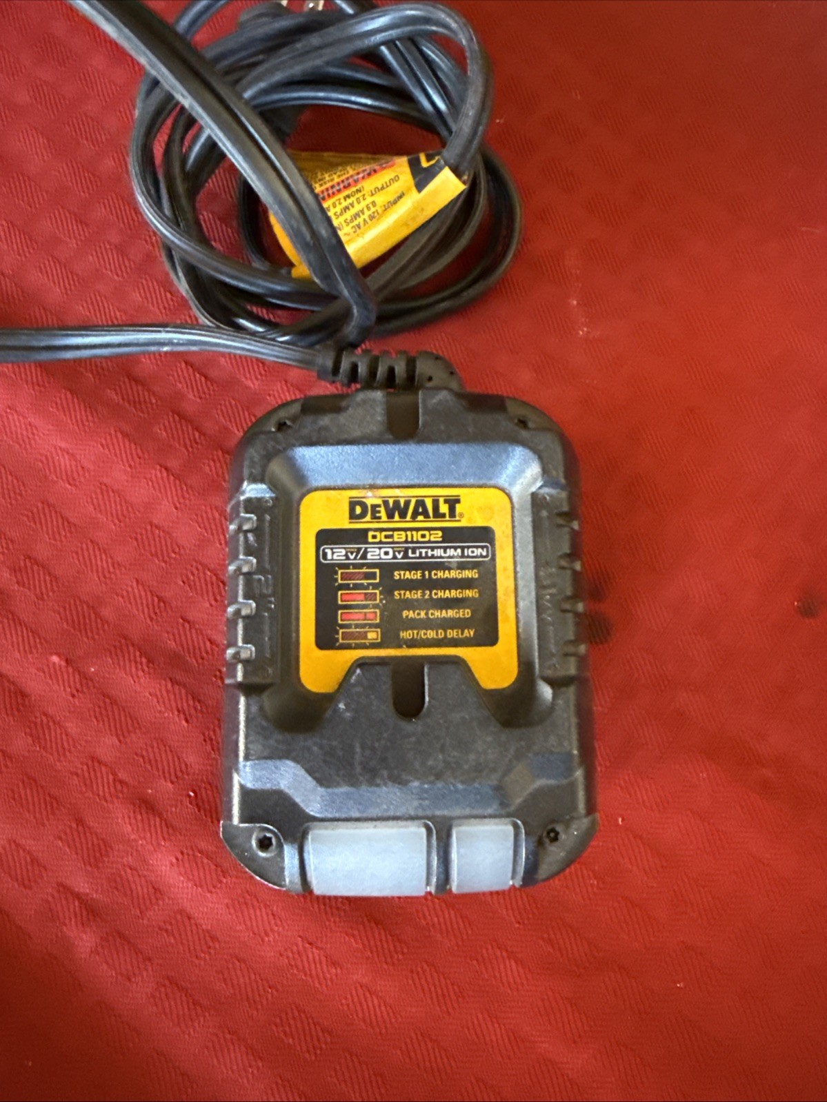 DEWALT DCB1102 12V/20V 2A Multi-Volt Charger, Black/Yellow