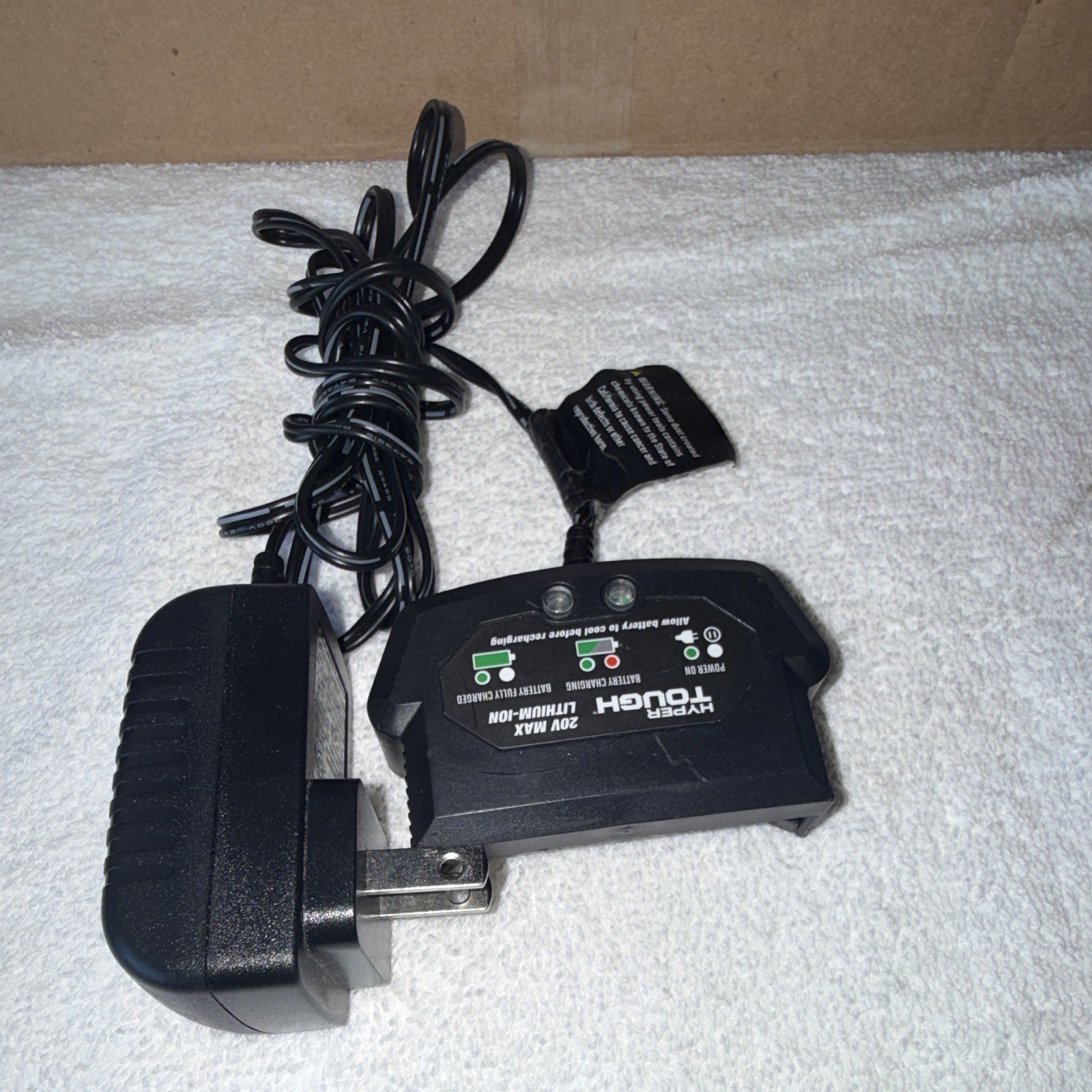 Hyper Tough 20V MAX Lithium-Ion Battery Charger w/ AC Wall Plug Adapter