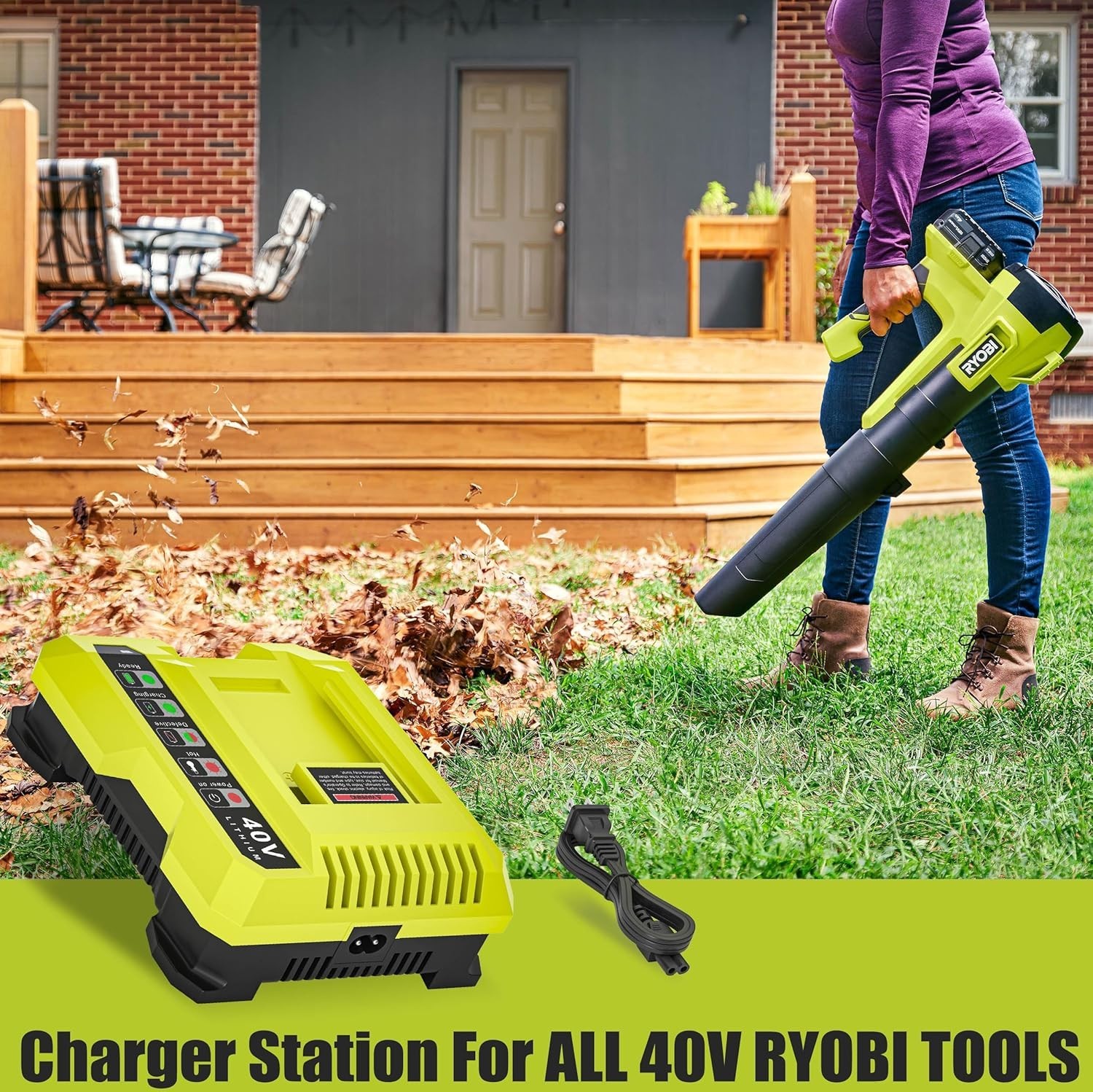 FOR Ryobi 40V Lithium Battery Fast Charger for OP401 Fits Multiple Models