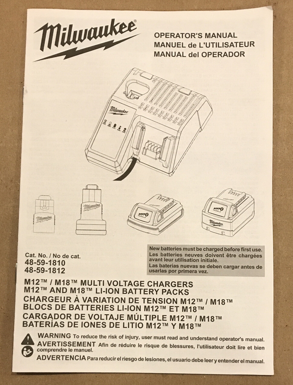 2 Pack!! Milwaukee User/Owners/Operators Manuals M18 Drill Driver Charger