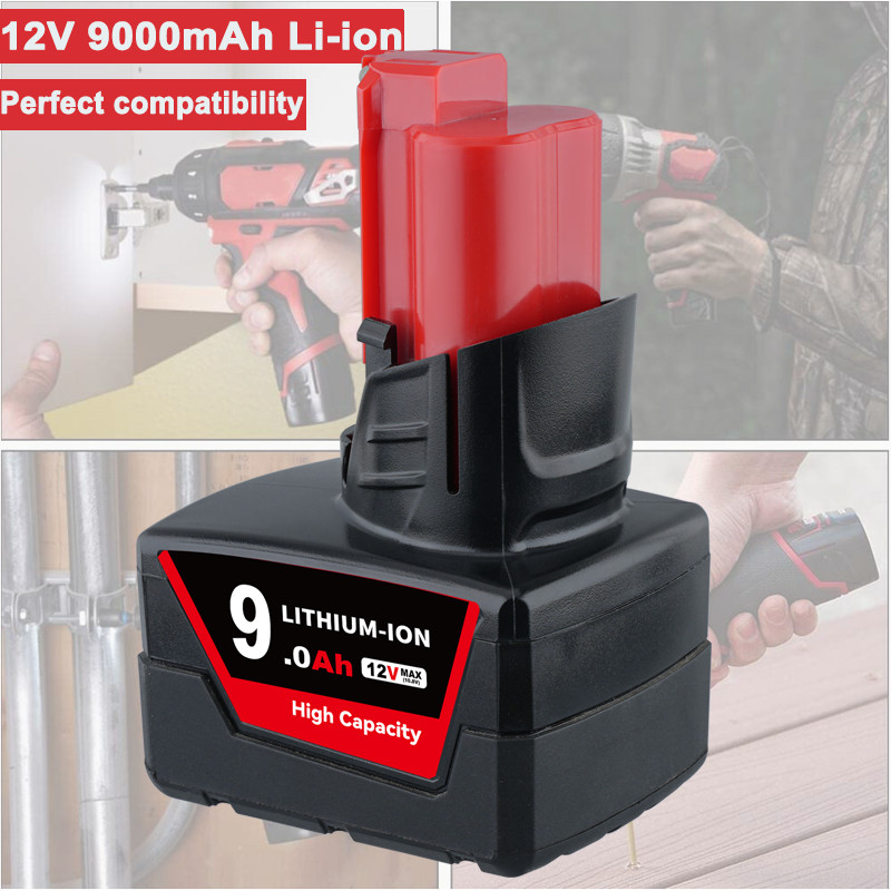 9.0Ah Battery For Milwaukee for M12 LITHIUM Extended Capacity 48-11-2460 US