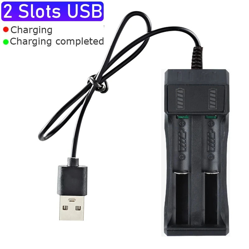 18650 Battery Charger 1/2/4 Slots Dual 18650 Charging 3.7V Rechargeable Lithium