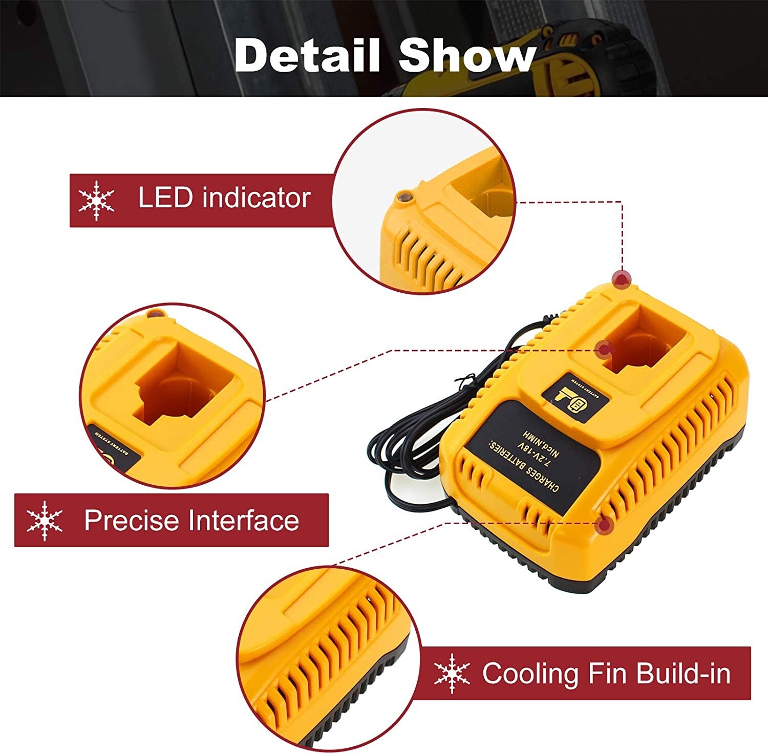 2Pack 18V 18 Volt for Dewalt Battery / Charger DC9096-2 DC9098 DC9099 DC9096