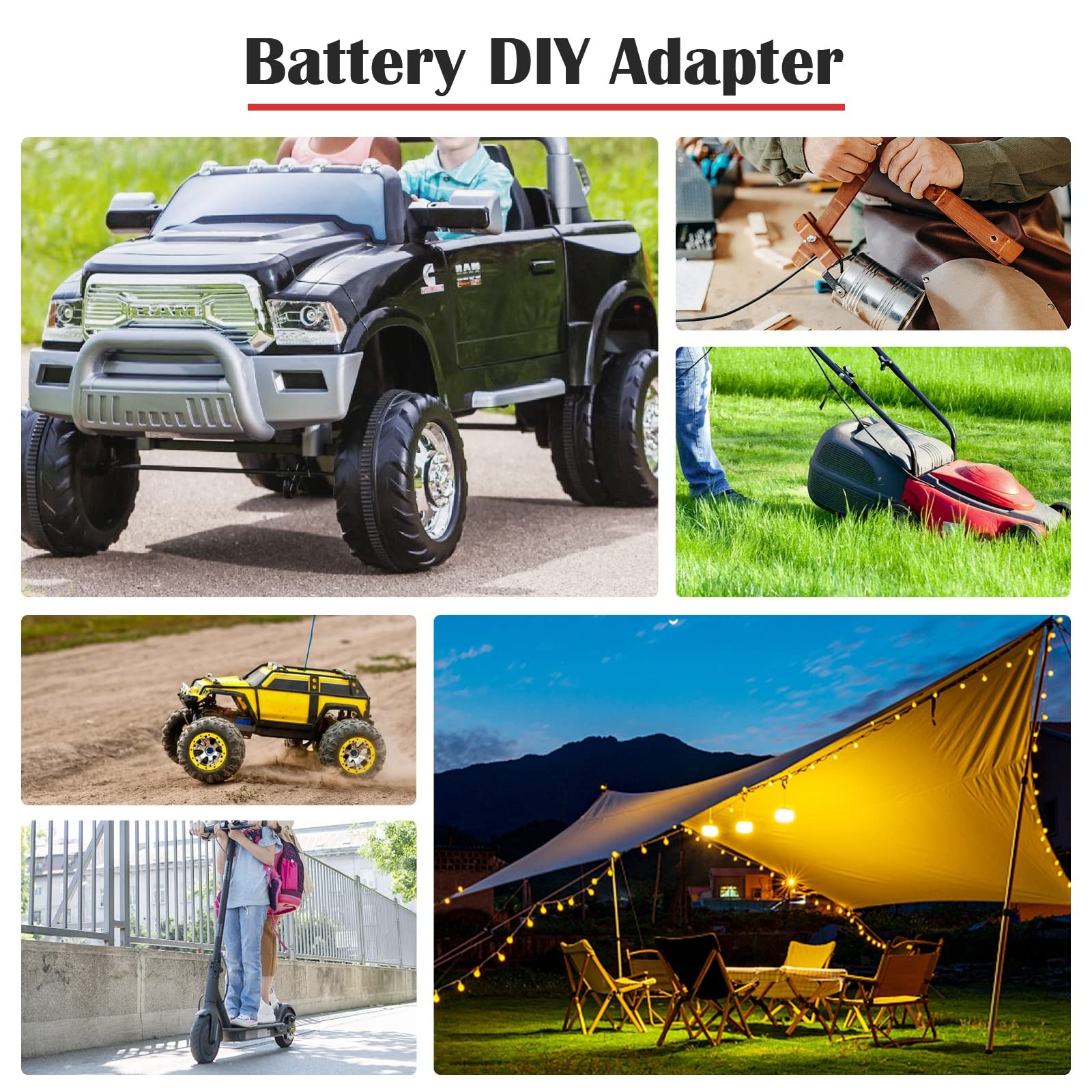 2 Packs Power Wheel Adapter for Milwaukee M18 Battery 18V 2 Pack