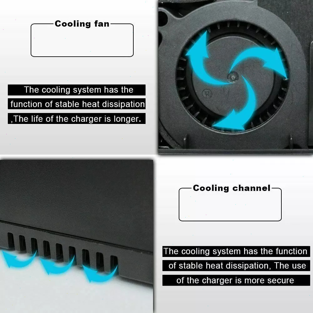 DC18SF 14.4v-18v Multi 4-Ports Fast Charger for Makita and 8.0Ah Battery BL1860B