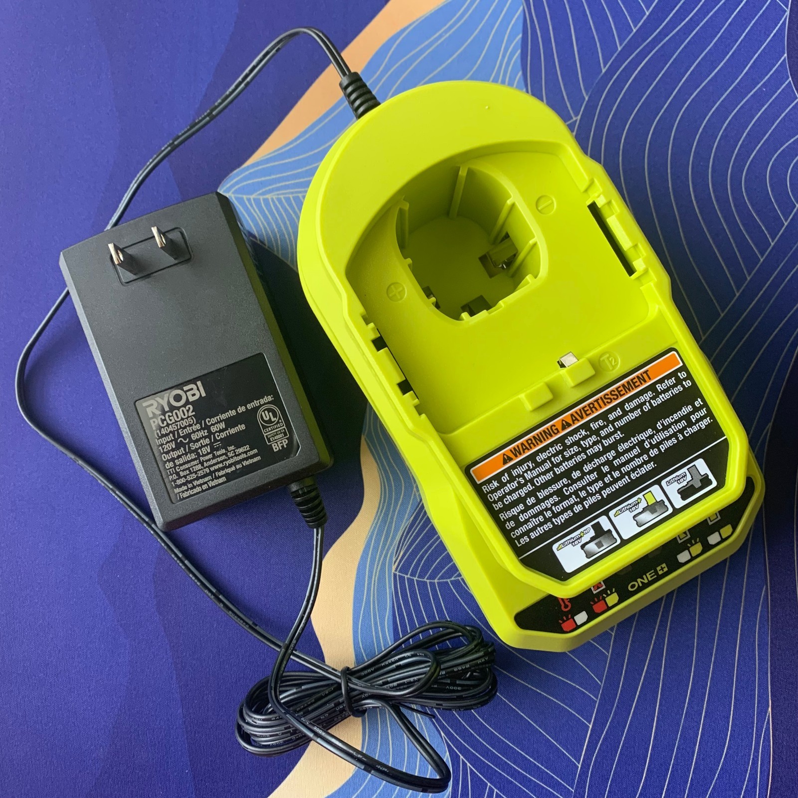 Genuine Ryobi PCG002 18V ONE+ Lithium-Ion Battery Charger, Open Box, Never Used