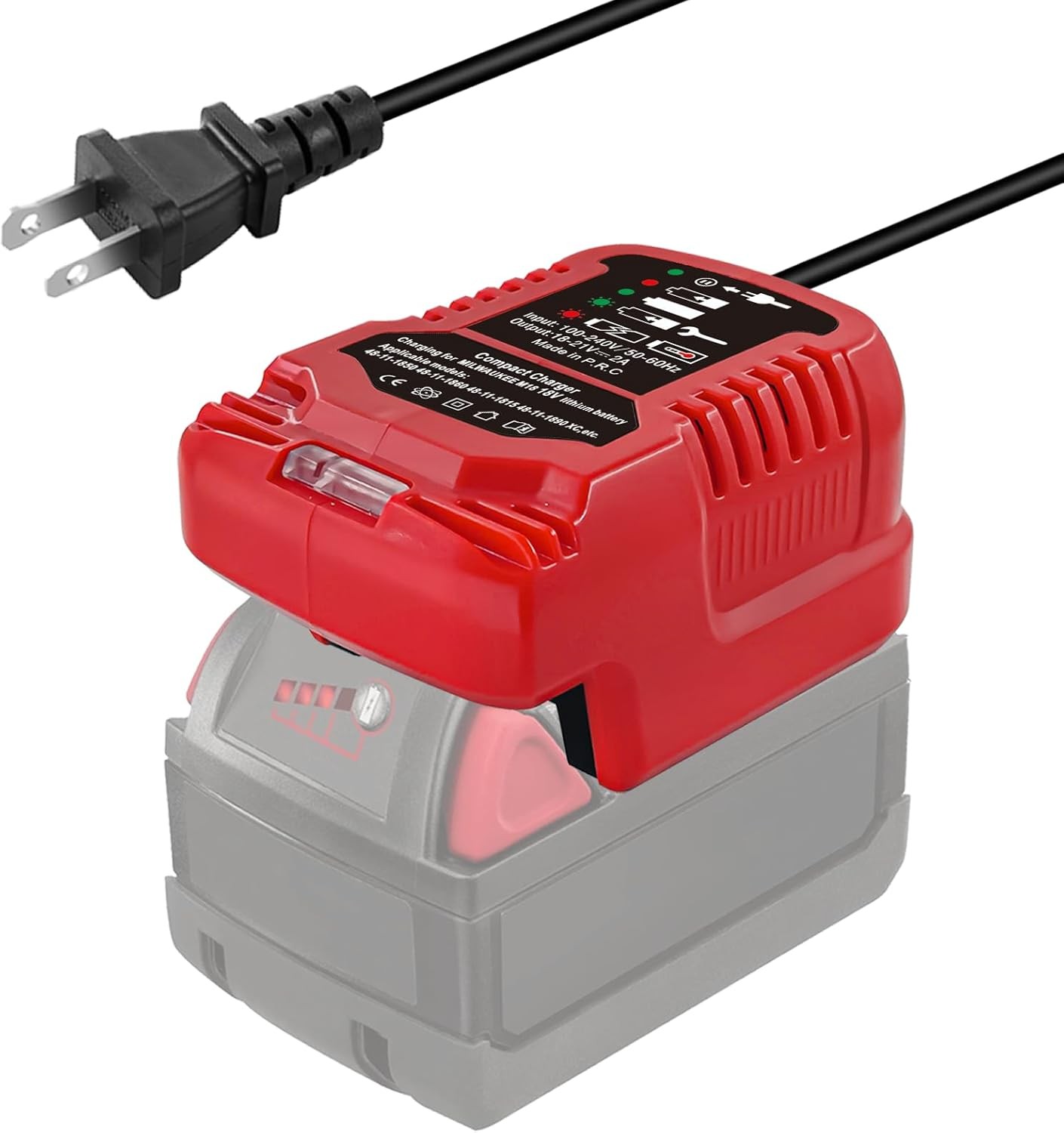 Fast Charger for Milwaukee 18V Li-ion Battery 48-11-1850 48-11-1840 48-11-1820