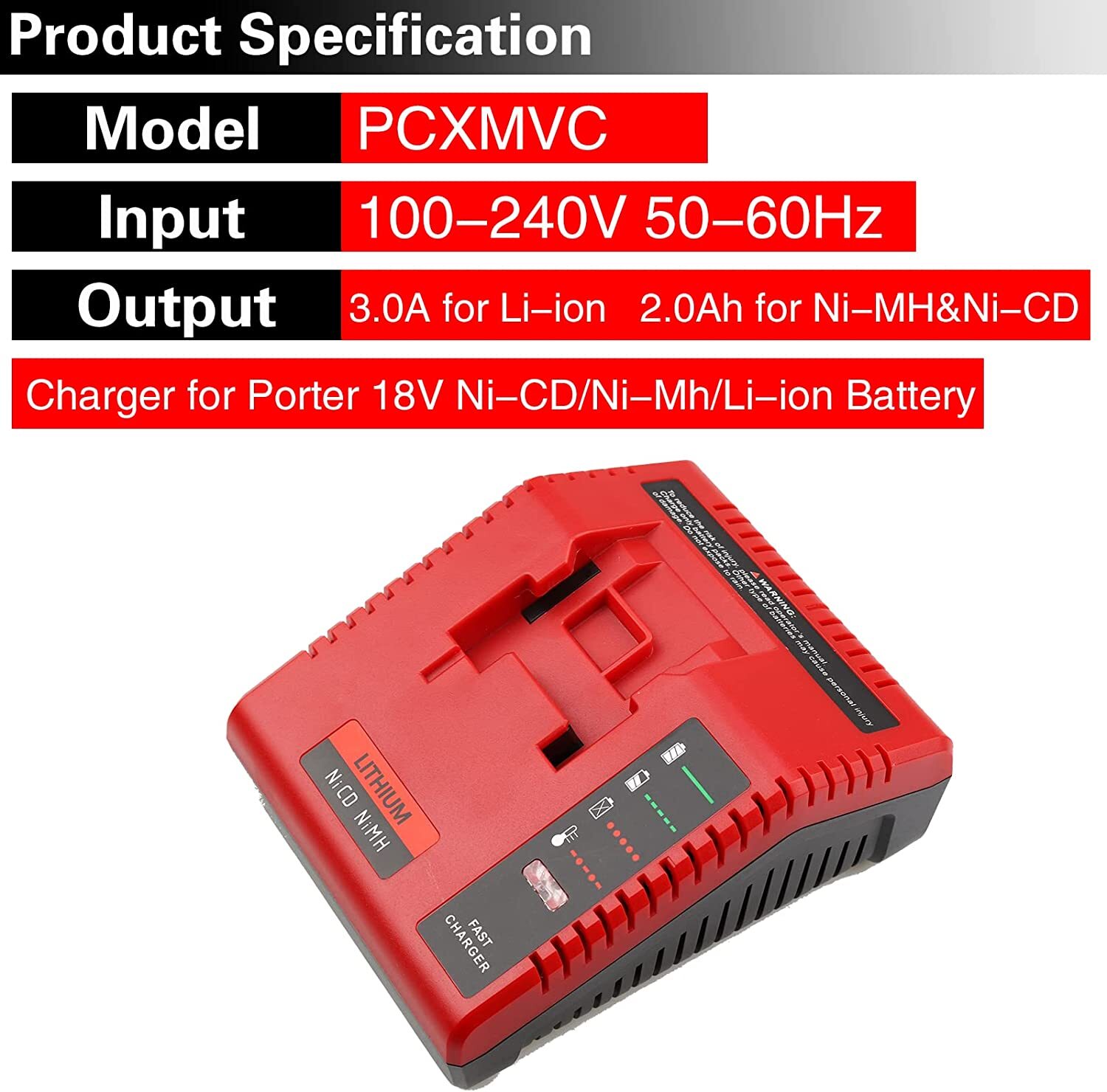 for Porter Cable 18 Volt PC18B Battery 18V PCMVC PCXMVC or Charger Cordless Tool