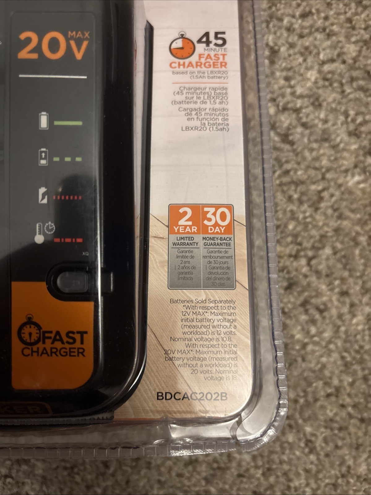 BLACK+DECKER 20-Volt or 12-Volt Lithium-Ion Battery Charger New