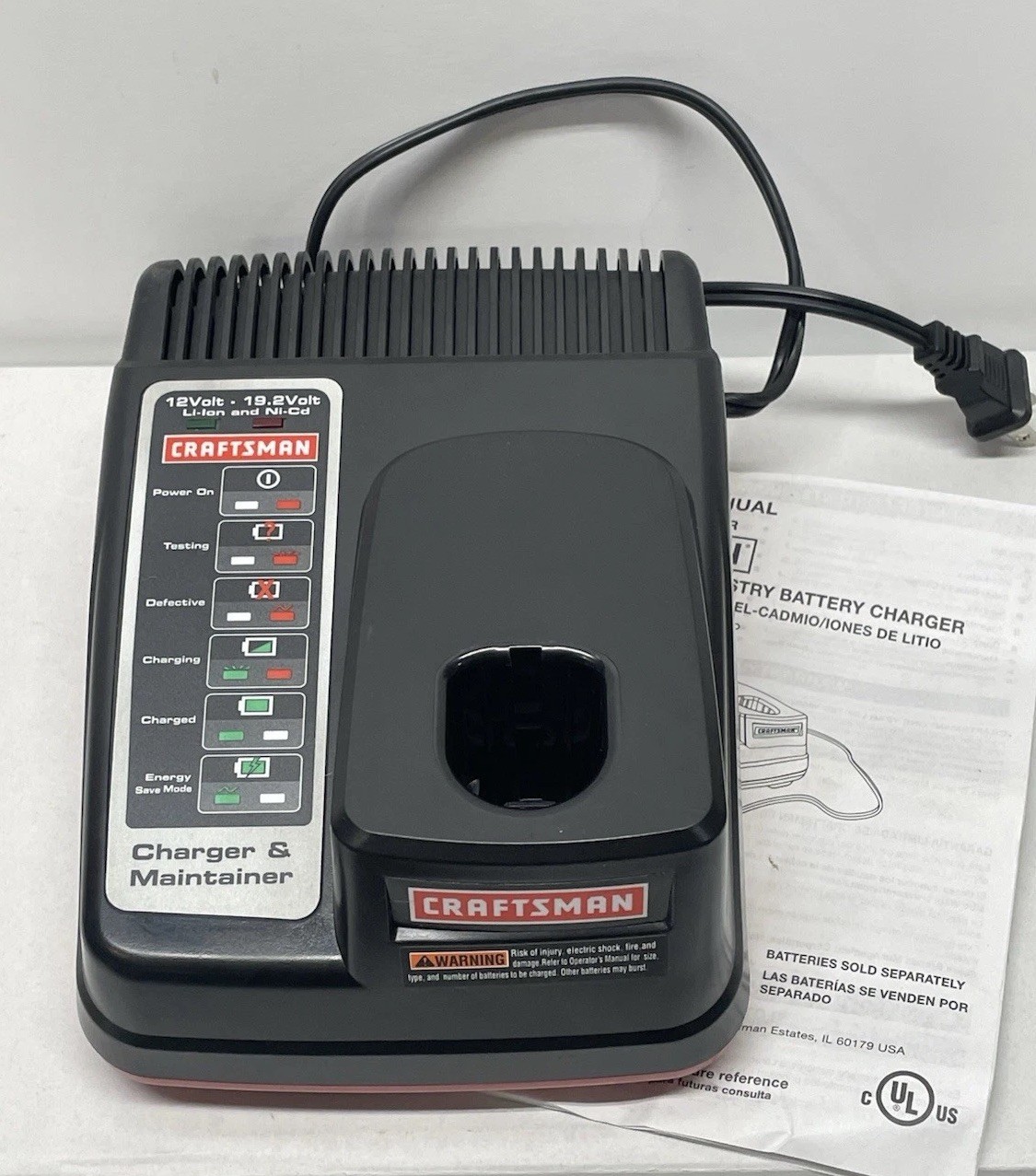 Craftsman Battery Charger 19.2V Dual Chemistry NiCad Lithium 315.CH2030 OEM