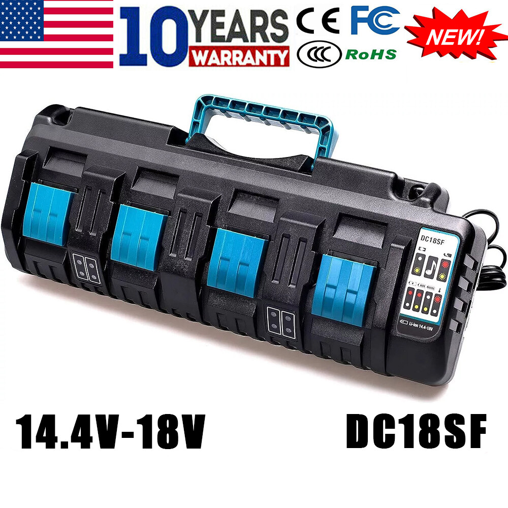 Dual 4 Port High & FAST Charger DC18SF RCT For Makita 14.4-18v LXT Li-ion Batter
